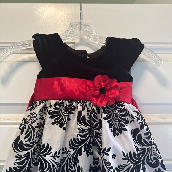 Jona Michelle Girls Party Dress Print Black/White/Red  Size 2T - Picture 7 of 8